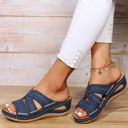 Aria – Sandales Confortables Élégantes à Cristaux – Beige
