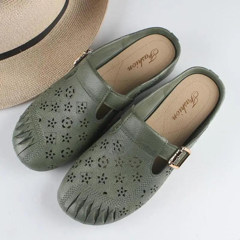 Grace - Sandales Élégantes Fermées avec Motif Ajouré