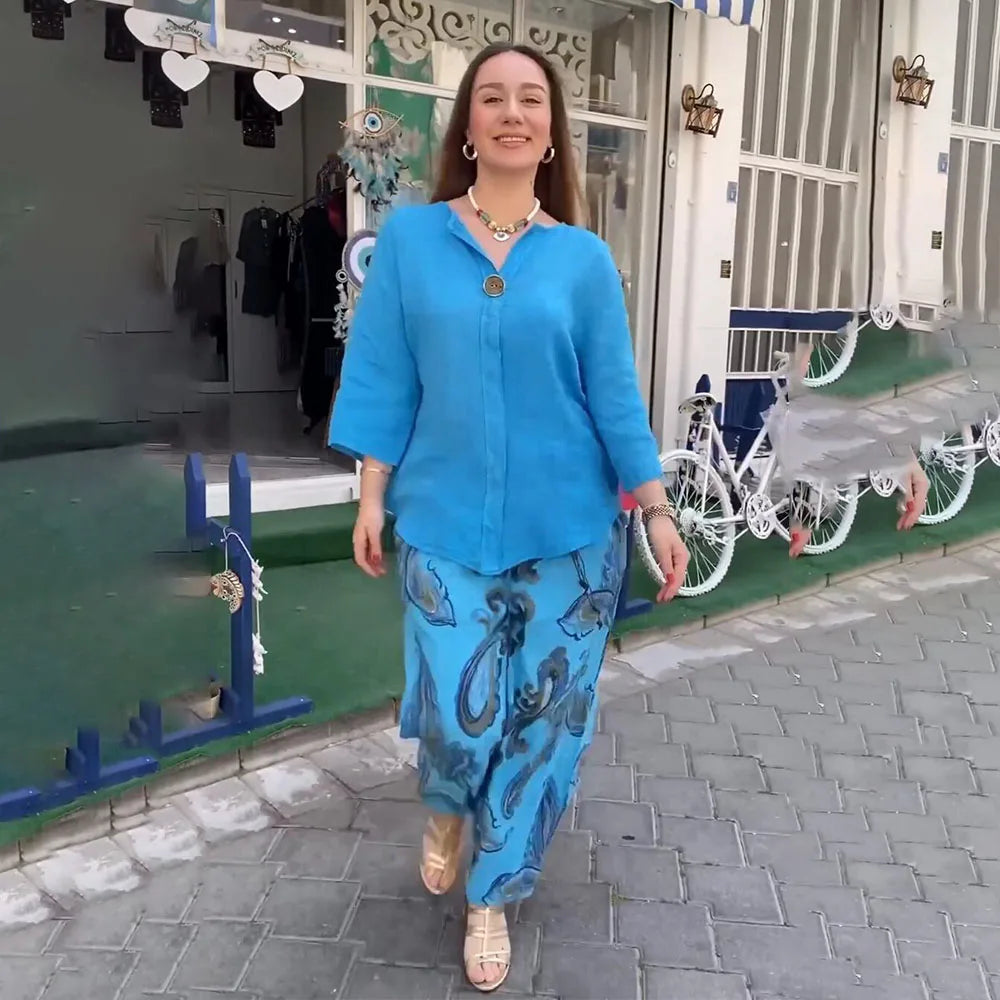 Avery - Ensemble Élégant à Manches Longues et Pantalon Ample