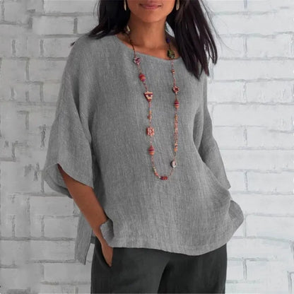Aria - Blouse Décontractée en Lin et Coton