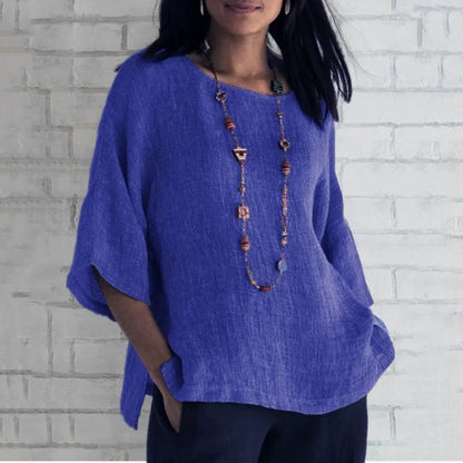 Aria - Blouse Décontractée en Lin et Coton