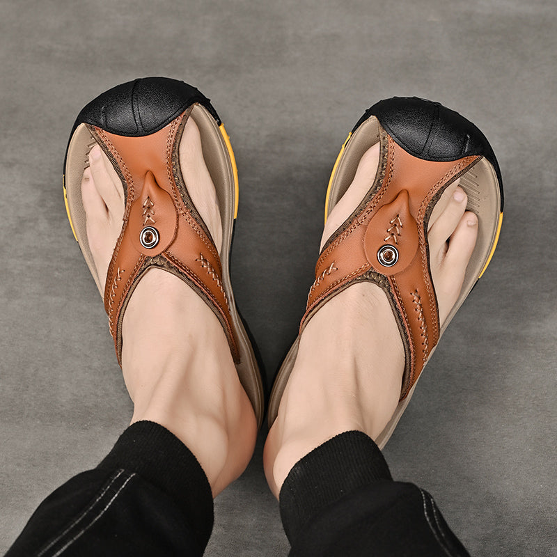 Owen – Tongs Confortables à Bout Renforcé – Noir