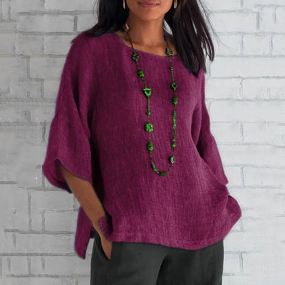 Aria - Blouse Décontractée en Lin et Coton