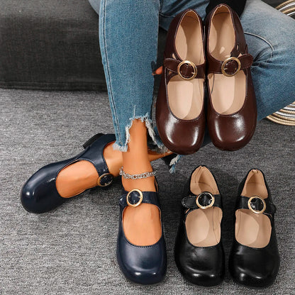 Avery - Chaussures Rétro Élégantes à Bout Rond
