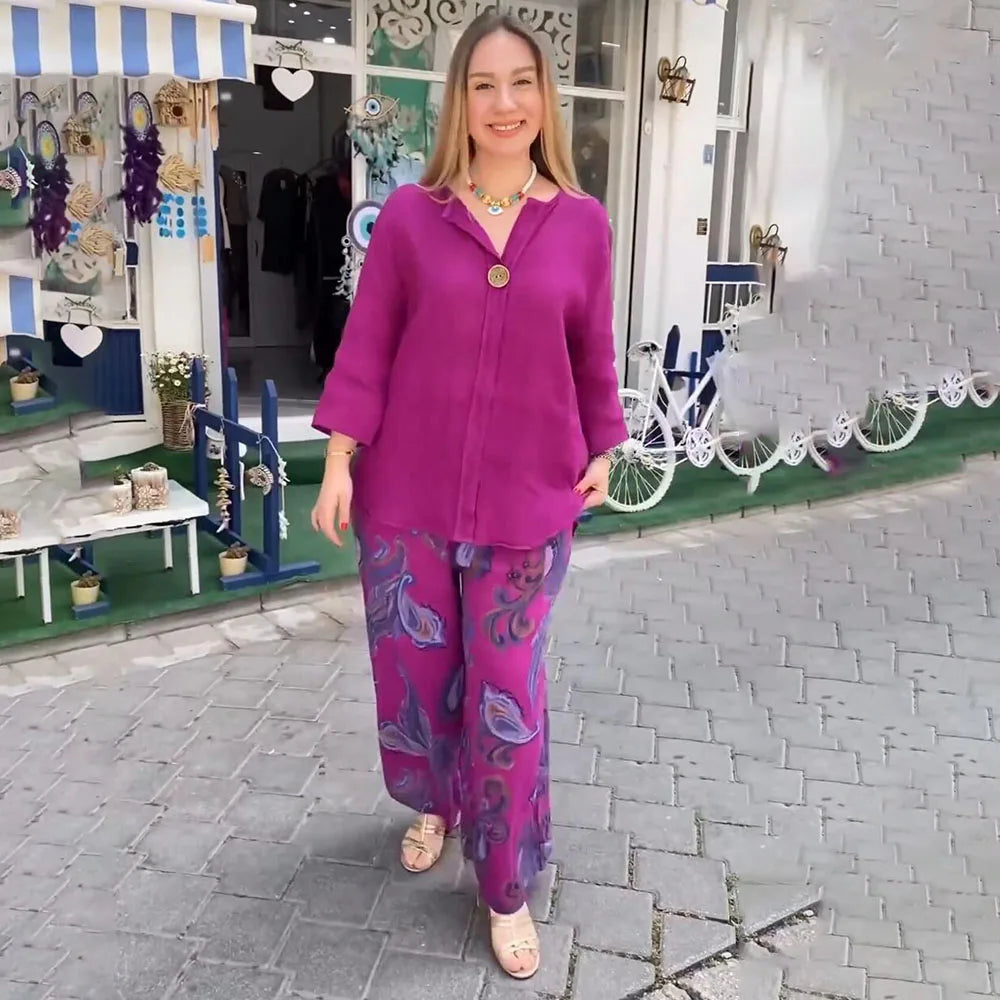 Avery - Ensemble Élégant à Manches Longues et Pantalon Ample