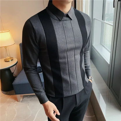 Elijah - Pull en Maille Rayé Classique