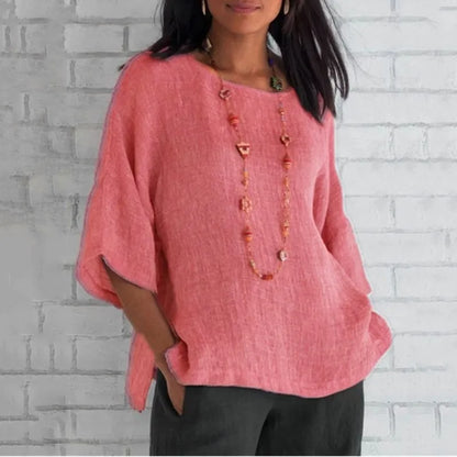 Aria - Blouse Décontractée en Lin et Coton