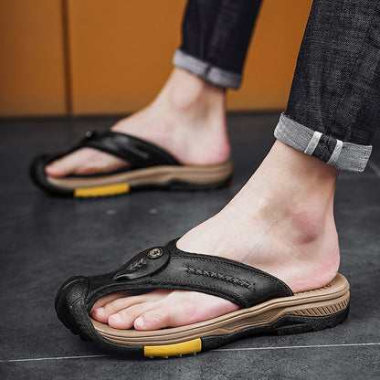 Owen – Tongs Confortables à Bout Renforcé – Noir
