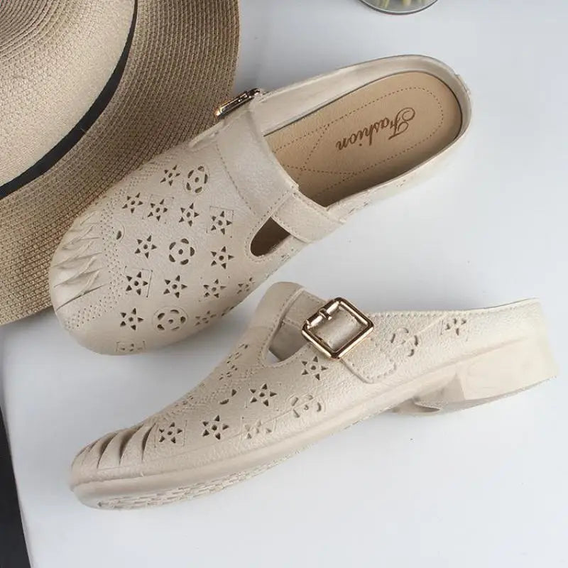 Grace - Sandales Élégantes Fermées avec Motif Ajouré