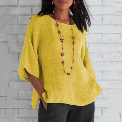Aria - Blouse Décontractée en Lin et Coton