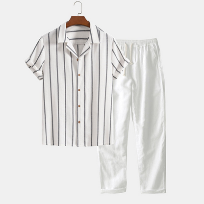 William – Ensemble Décontracté à Manches Courtes – Beige