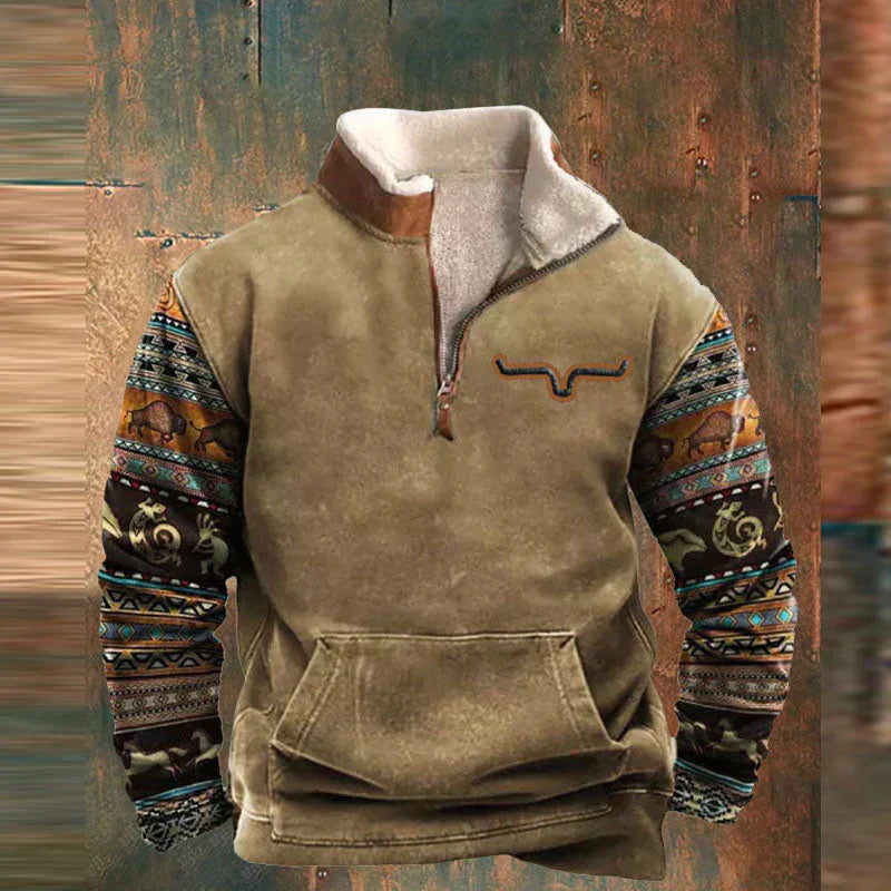 James - Pull Vintage Confortable à Zip