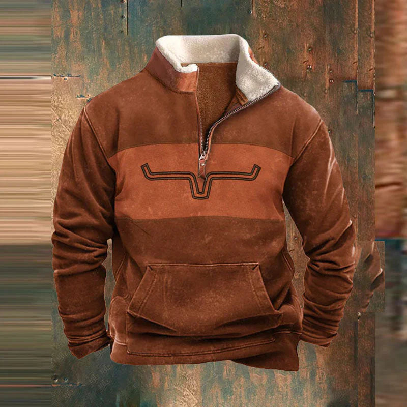 James - Pull Vintage Confortable à Zip