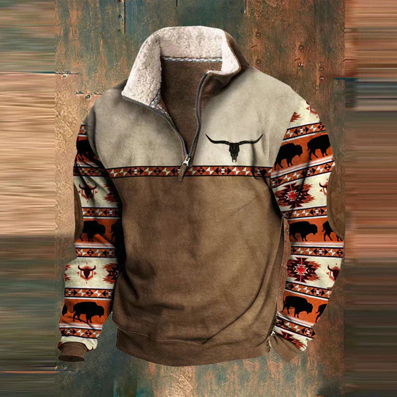 James - Pull Vintage Confortable à Zip