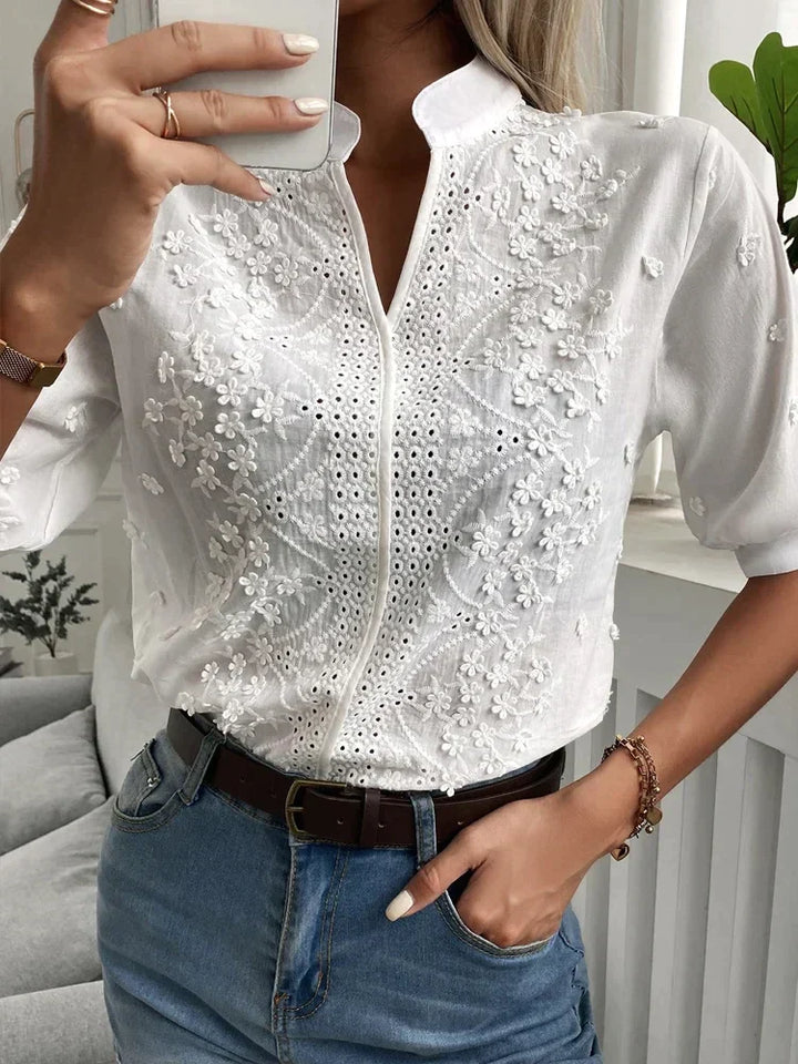 Brooklyn - Blouse Élégante et Classique - Blanc