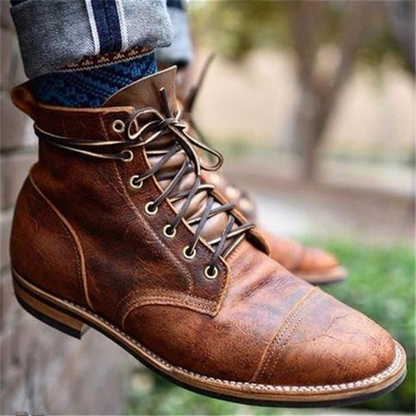 Henry - Bottes en Similicuir Style Rétro