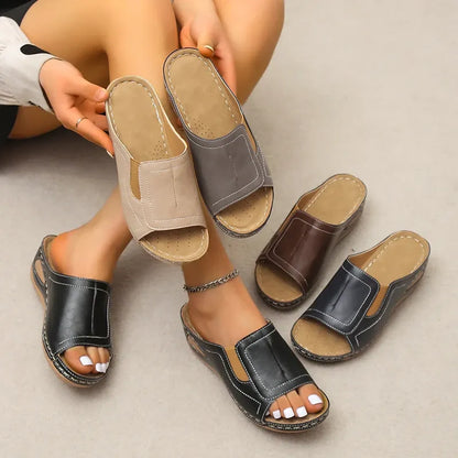 Lily – Sandales Confortables Orthopédiques Plates - Noir