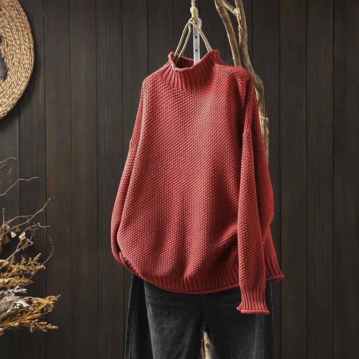 Aurora – Pull Col Roulé Tricoté Doux