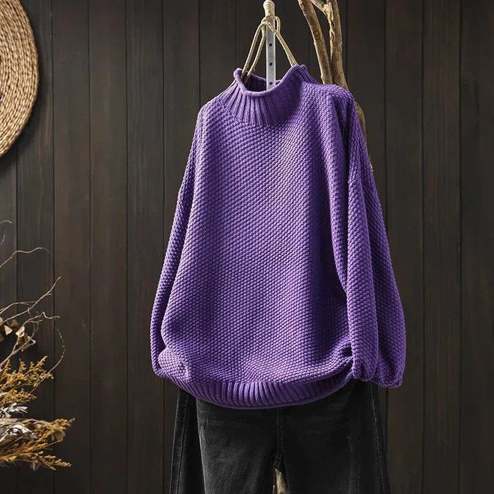 Aurora – Pull Col Roulé Tricoté Doux