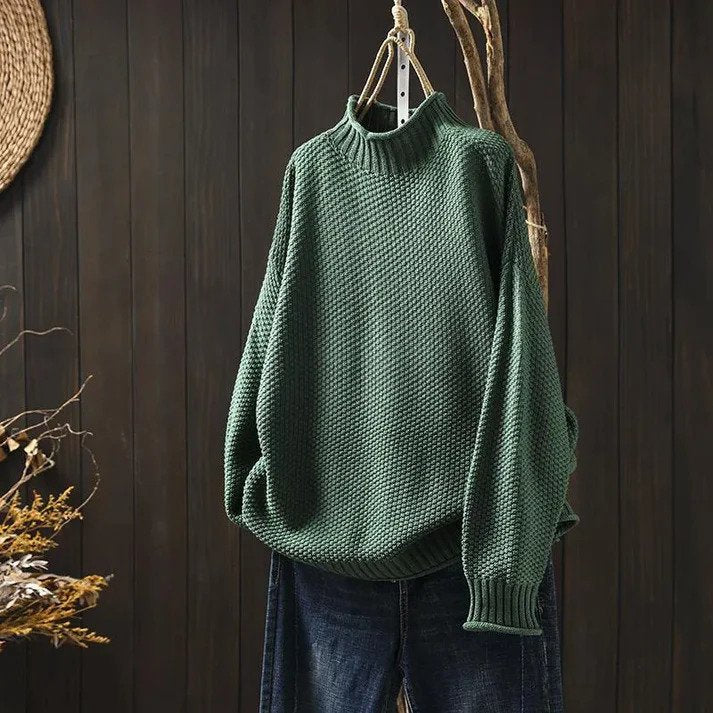 Aurora – Pull Col Roulé Tricoté Doux