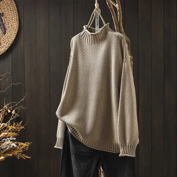 Aurora – Pull Col Roulé Tricoté Doux