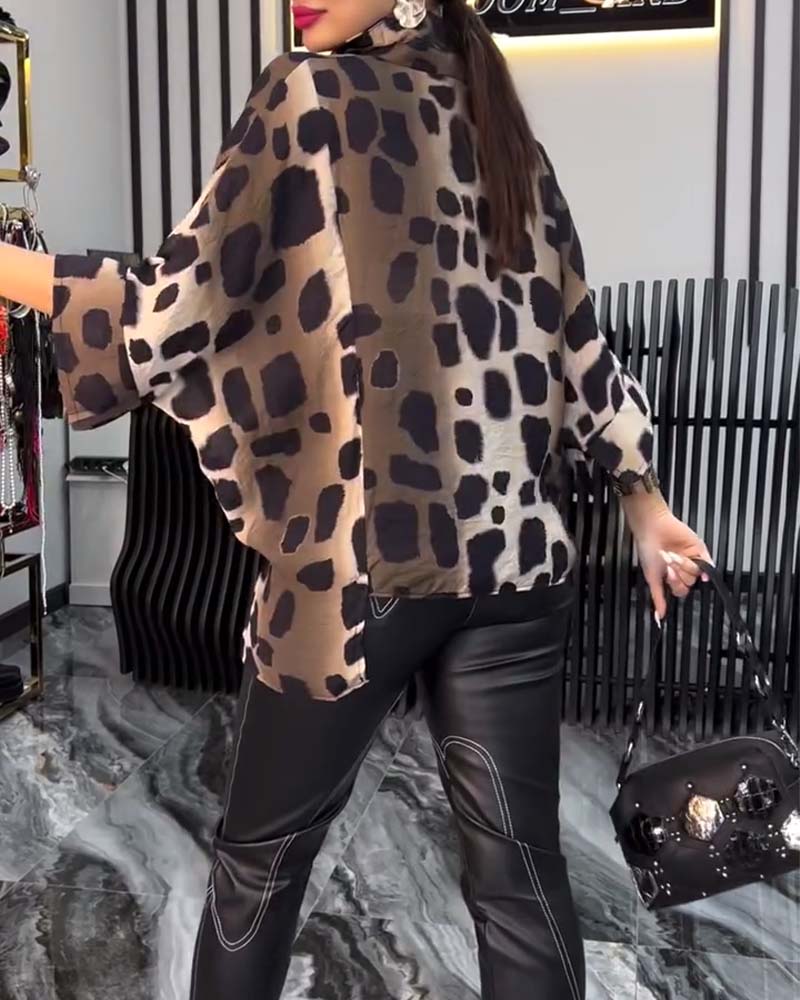 Amelia - Blouse Élégante à Motif Léopard