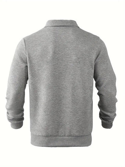 James - Pull Vintage à Motif Géométrique avec Fermeture Éclair